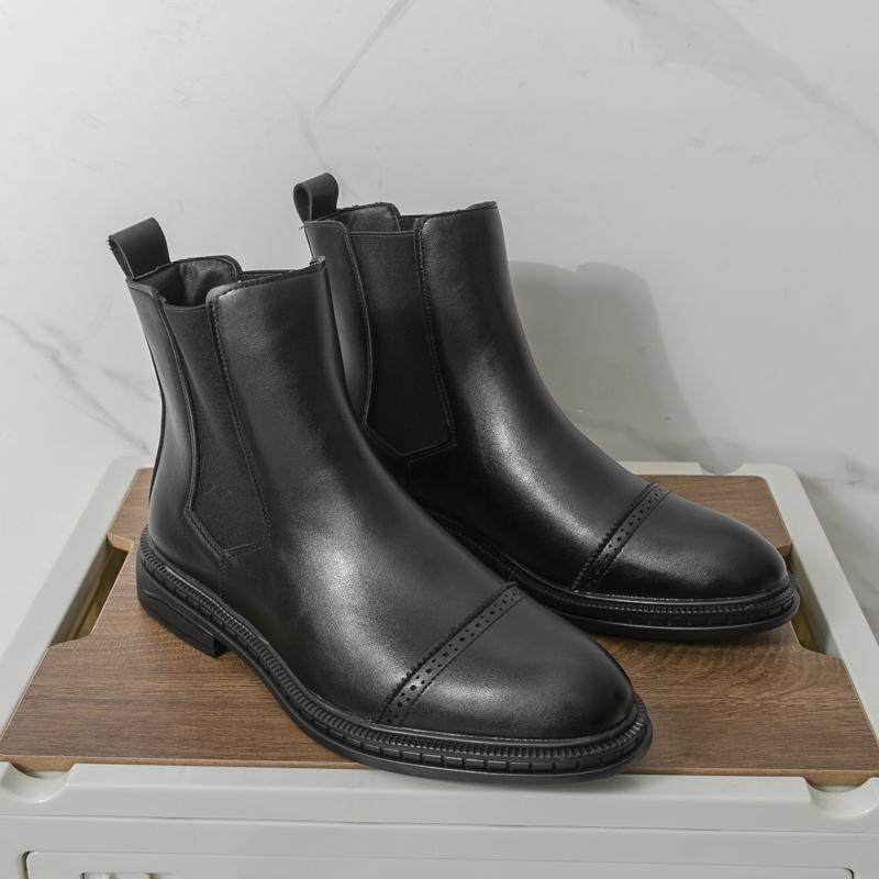 Мода Новый Тренд Ботинки Челси Мода Мужская Деловая Повседневная Обувь Британский Стиль Обувь с Высоким Голенищем Классические Ботильоны Универсальные Мужские Боты
