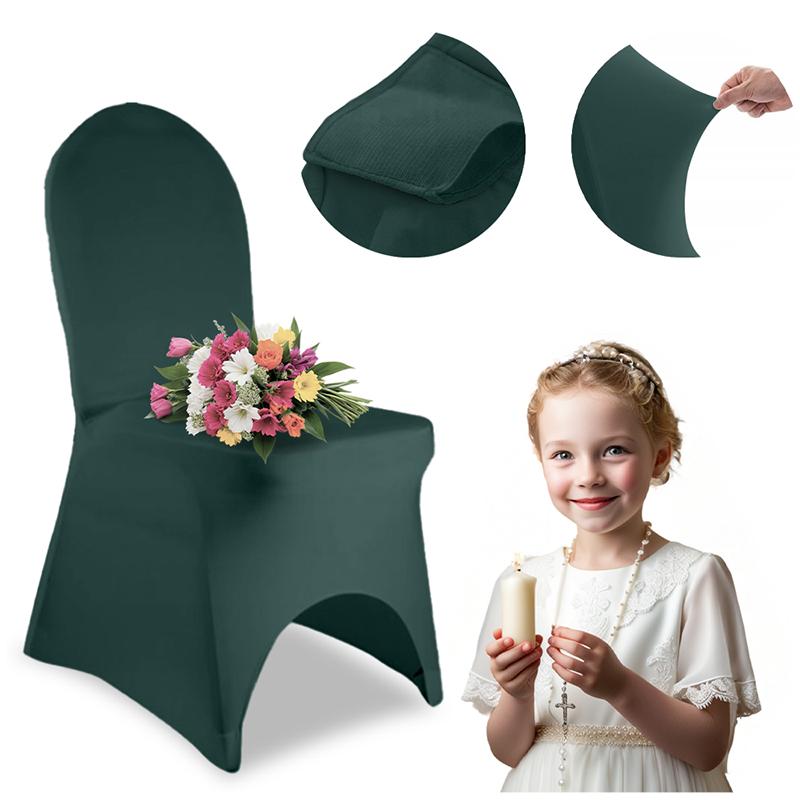 Green Banquet Chair Cover, Elastic, Premium