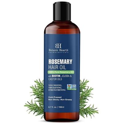 Botanic Hearth 100% Чистое Масло Розмарина для Роста Волос Контролирует Выпадение Волос, Стимулирует Рост Новых Волос 198 мл