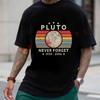 Pluto Letter Pattern Men's T-shirt Moto Summer Cotton Short Sleeved Casual O-Neck Unisex Tops