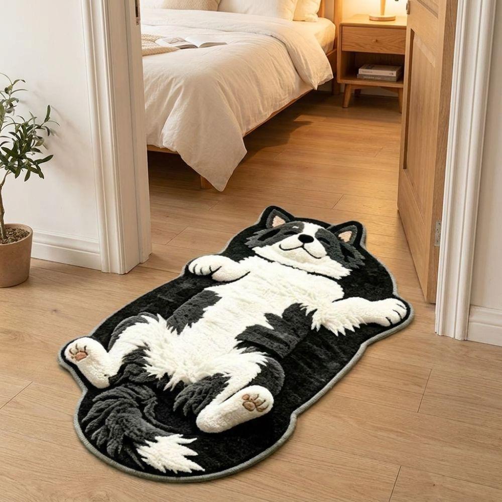 2D Dog-Shaped Area Rug Non-Slip Cartoon Carpet Cute Home Decor Carpet Bedrooms