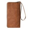 Men's Business Leather Wristlet Wallet Large Capacity Credit Card Holder Clutch Purse with Zipper