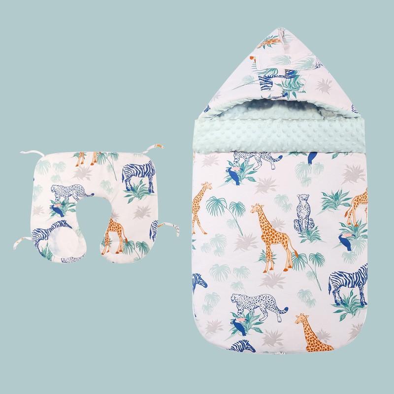 Cotton Baby Sleep Sack With Fleece Lining Warm Anti-startle Swaddle Newborns 0-12 Months Fall Winter Use