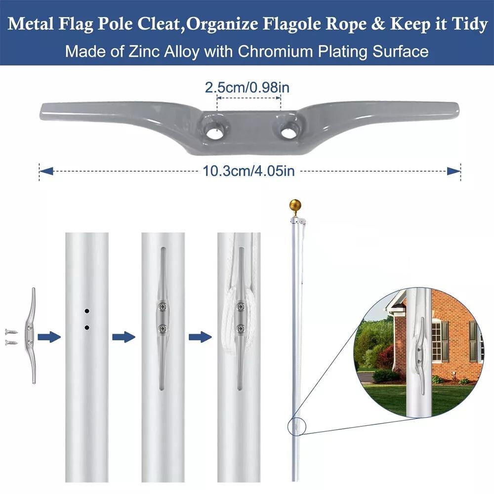 Nylon Braided Rope Flag Pole Tool Set 3 Inch Golden Ball Flag Pole Parts Repair Kit