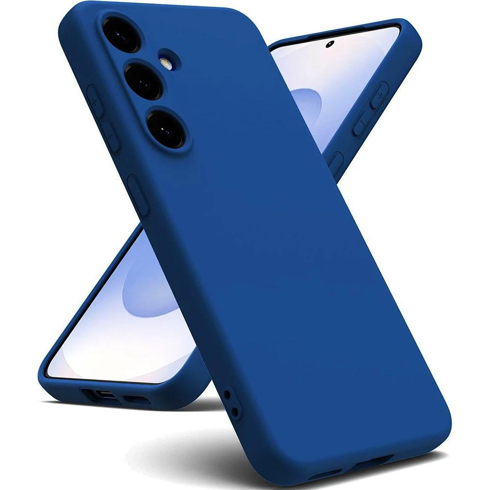 Жидкий силиконовый чехол для SM Galaxy S25 S24 S21 FE S23 S22 Ultra Plus Противоударный Матовый Конфетного цвета Мягкий Чехол-накладка