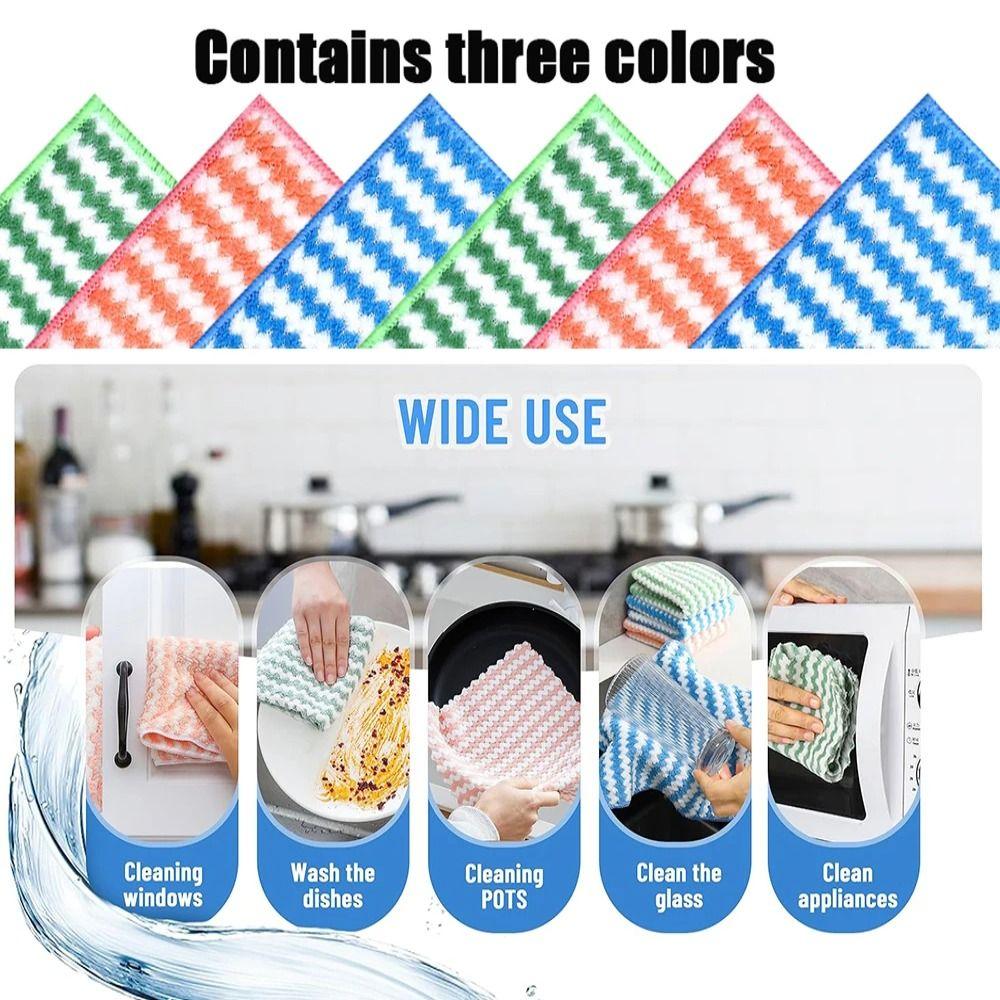 5/10/20Pcs Coral Velvet Kitchen Dishwashing Cloths Household Wipe Towels Pot And Bowl Cleaning