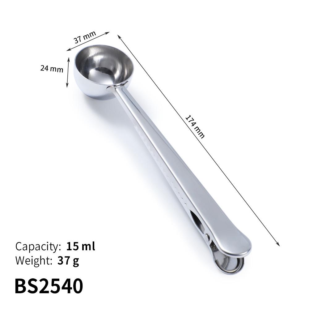 Multi-Functional Stainless Steel Measuring Spoon with Sealing Clip