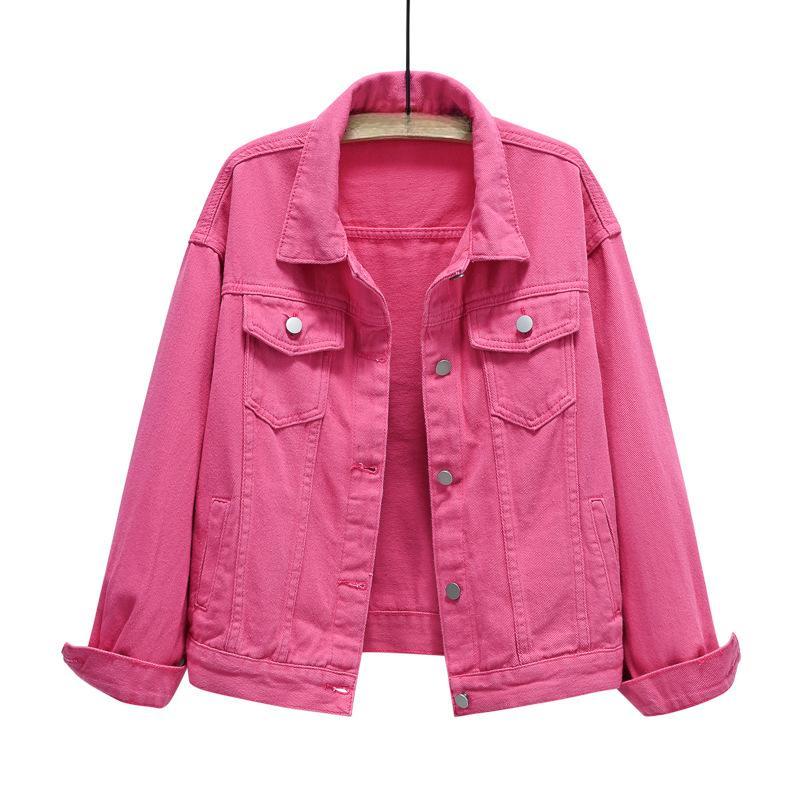 Женские топы, короткое пальто, весенне-осенняя джинсовая куртка, женские повседневные женские цветные джинсовые куртки, свободная верхняя одежда, женские топы