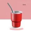 1 Piece 2oz Mini Tumbler Shot Glass with Straw and Lid Stainless Steel Cute Cups Double Wall Vacuum Insulated Shot Glasses Cups