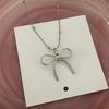 Elegant High-Value Bow Necklace - Advanced Design Clavicle Chain for Girls