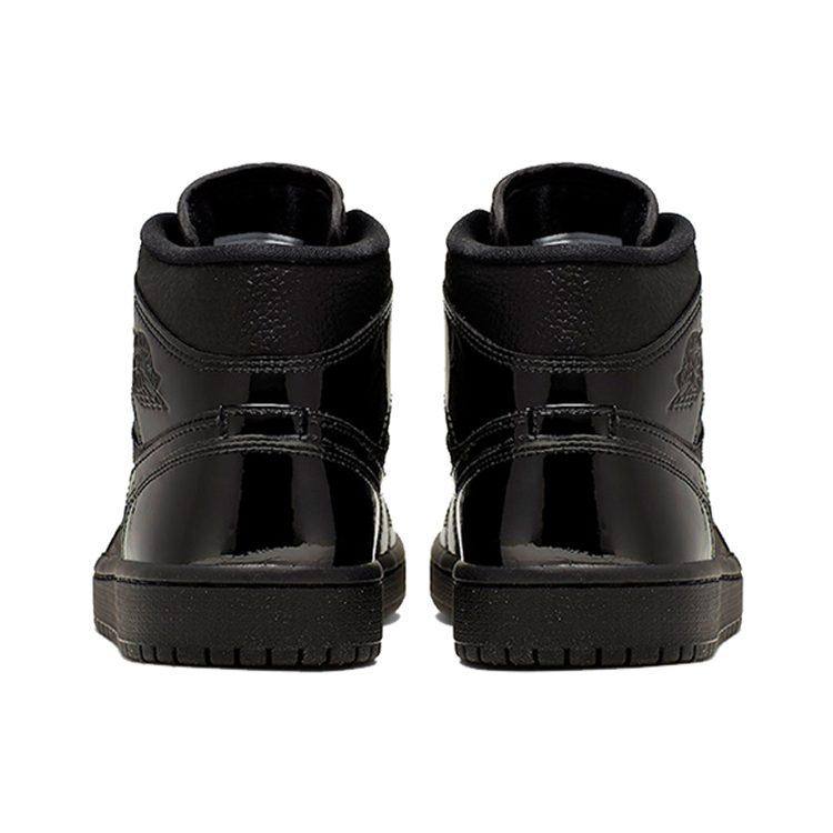 Jordan 1 Женские кроссовки Mid Patent Triple Black BQ6472-003
