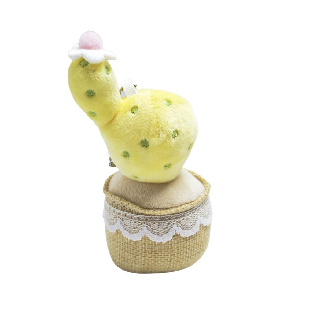 Cute Cactus Potted Plant With Lace Decoration Succulent Plush Pendant Toy