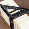 Precision 45/90 Degree Aluminum Alloy Multi-Angle Measuring Ruler - High-Accuracy Woodworking Square Protractor with Clear Scale Markings