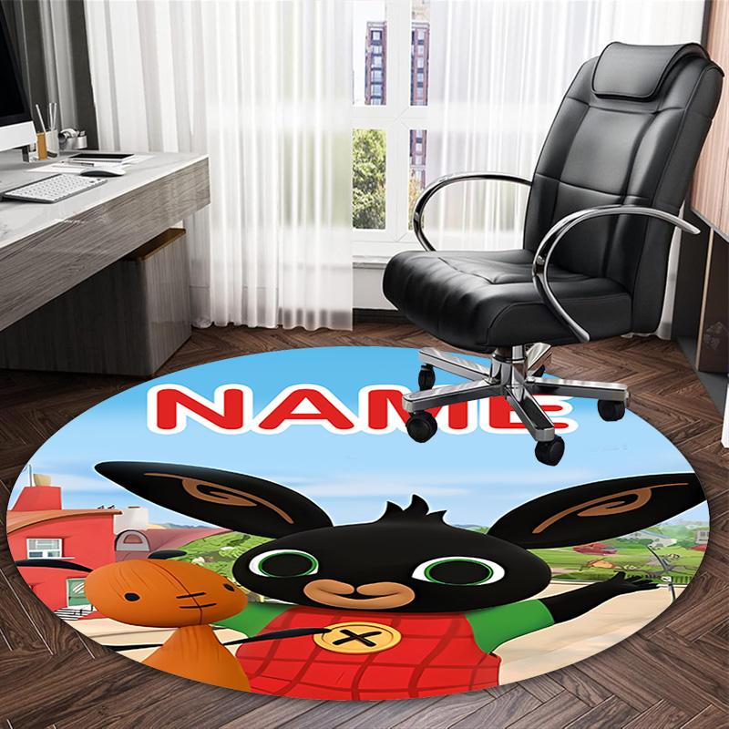 Customizable B-Bing Bunny4 Round Non-Slip Carpet - Ideal for Garden, Picnic, Office, Perfect for Decoration, Suitable For All Seasons