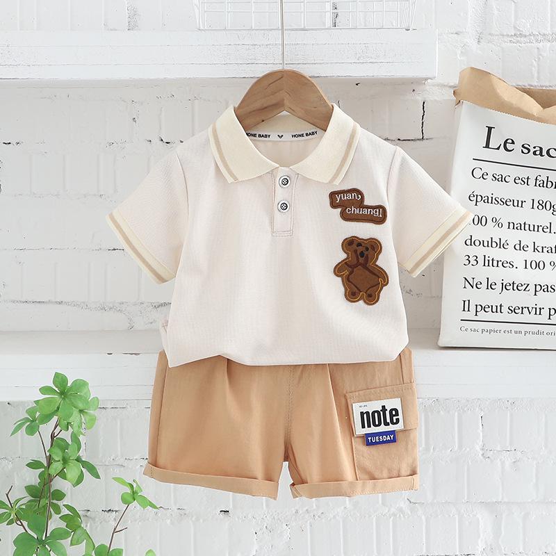 Boys' 2023 Summer Polo Two-Piece Suit – Stylish Short-Sleeved Sportswear