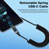 Charging Cable with Digital Display 480Mbps Data Transfer Universal Type-C 90-Degree Elbow 100W Fast Charging Spring Cable Cord