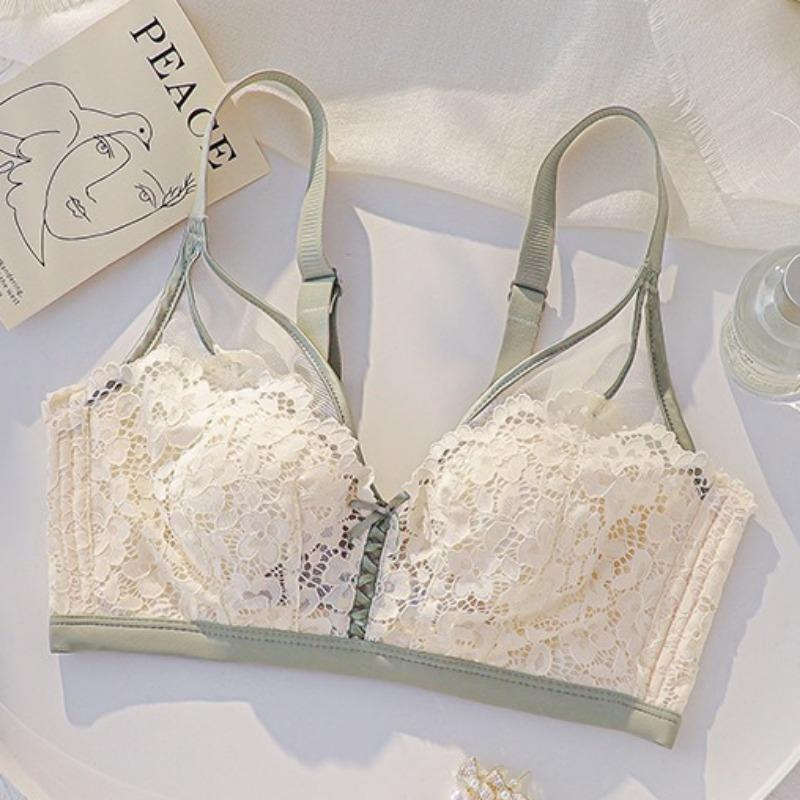 Летние ультратонкие модели нижнего белья для сбора груди, непровисающий летний бюстгальтер с неметаллическими кольцами