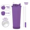 830ml Stainless Steel Vacuum Insulated Tumbler With Retractable Straw Lid Portable Handle Bubble Tea Travel Gym Car