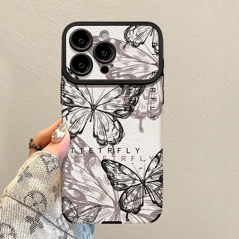 Ретро цепочка с бабочкой подходит для чехла мобильного телефона Apple 17promax iphone15 силиконовый 16 флип меховой 14 Huawei