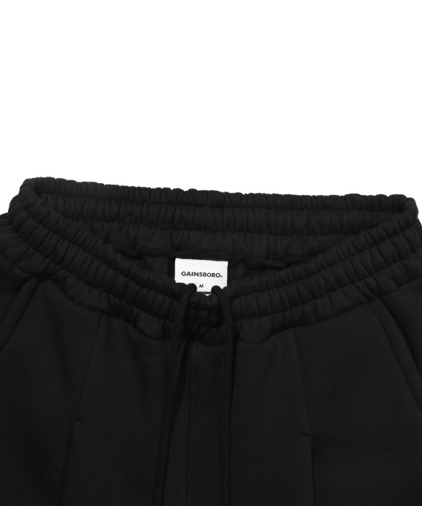 GAINSBORO One-Pleat Wide Sweatpants_Black