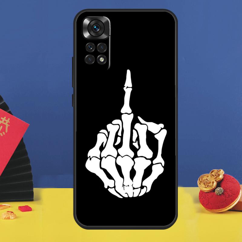 Чехол для телефона "Скелет со средним пальцем" для Xiaomi Redmi Note 14 Pro 12 11 9 10 13 15 Pro Plus 10C 12C 13C 14C 15C