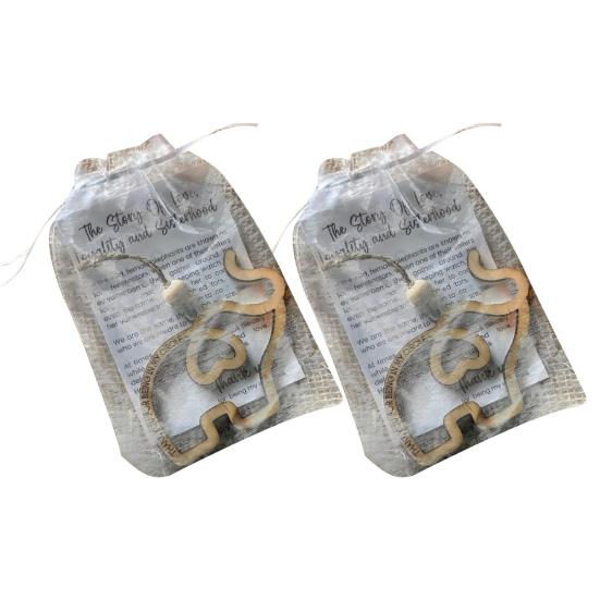 Friendship Elephant Ornament Wooden Hanging Elephant Decoration with Story Card Elephant Pendant