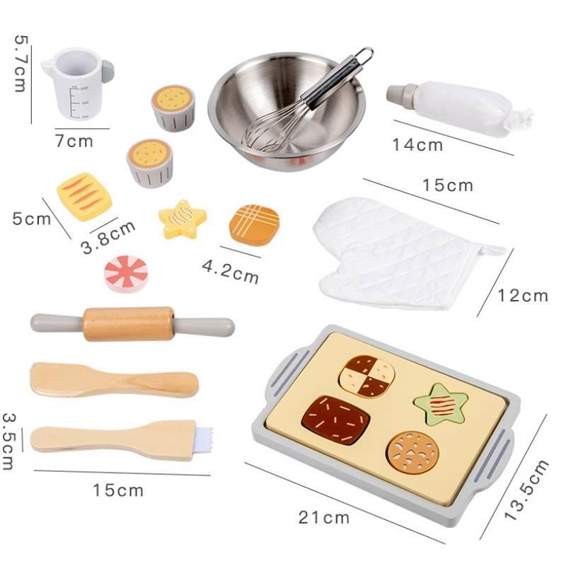 Kids Playset Baking With Wooden Kitchen Toy For Imaginative Cooking And Learning