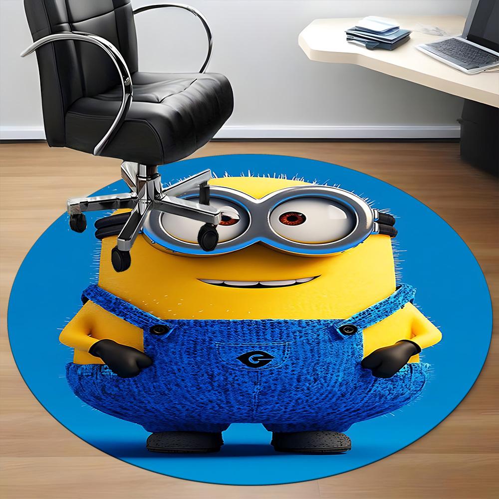 1pcGru Minion Office Round Area Rug, Indoor Mat Suitable For Office,Bedroom Living Room Home Decor, Room Deco a0928139