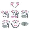 Little-Mouse Costume Accessories Set Mouse Ears Headband,Bowtie,Nose,Gloves Tail