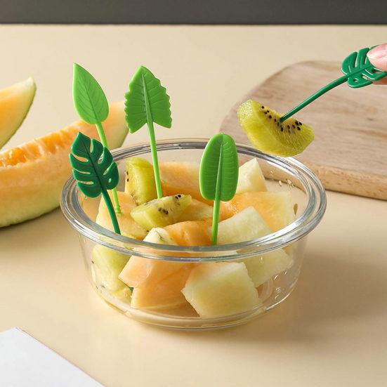 5/6/10Pcs Fruit Fork Reusable Cartoon Cute Chick Food Selection Mini Dessert Toothpick