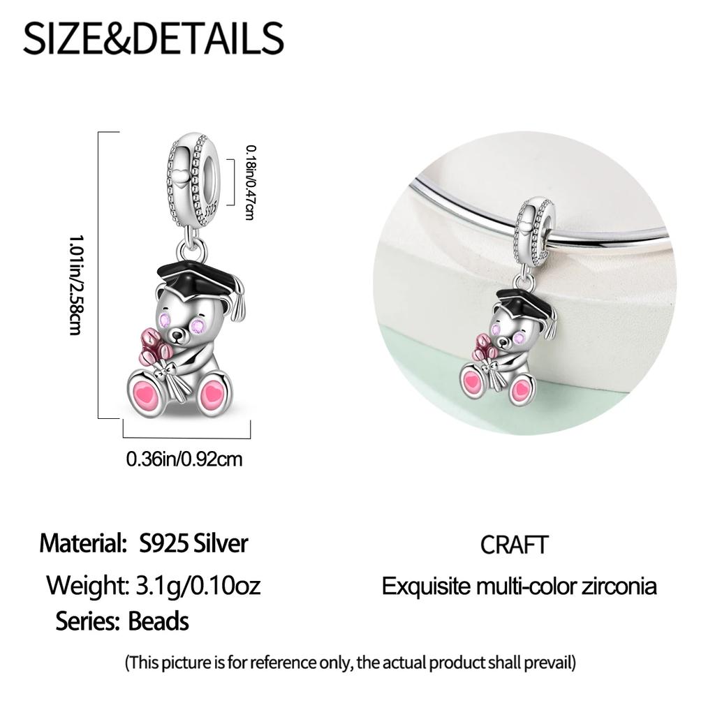 Медные Шармы Академическая Шапочка Выпускника Подвеска из Бусин Подходит для Оригинального Браслета DIY Бусина Подарок на Церемонию Выпускного