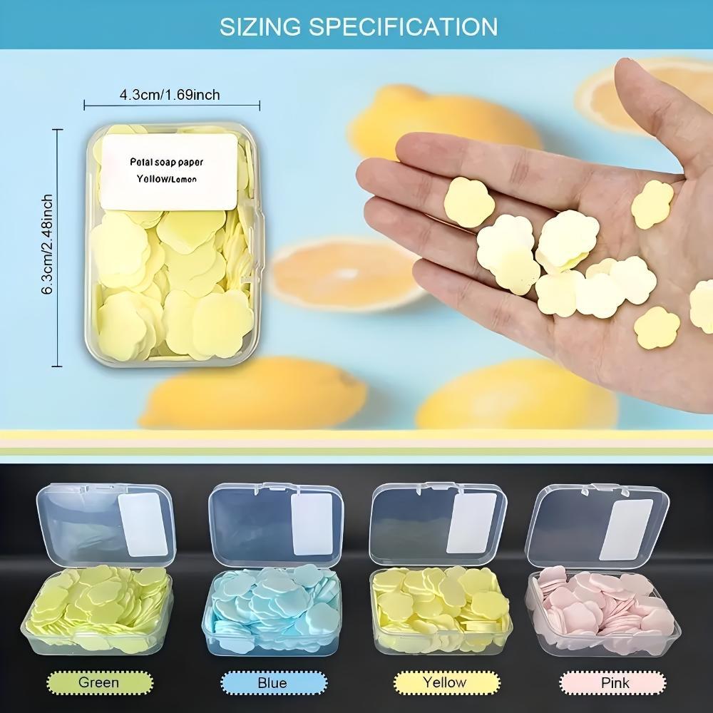 Портативные мыльные листы для мытья рук для путешествий, для детей, студентов, биоразлагаемые мини-мыльные листы с цветочным ароматом в коробке