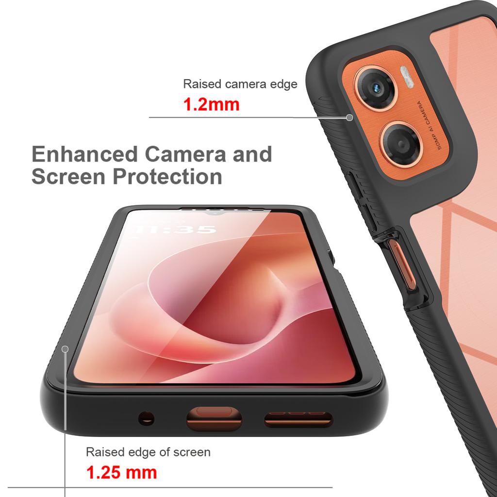 Для Motorola G06 Moto G05 G04 G55 G35 G56 G86 G60 G50 5G Ударопрочный Чехол для Телефона 360 Градусов Полное Покрытие Прозрачная Крышка Встроенная Защитная Пленка для Экрана