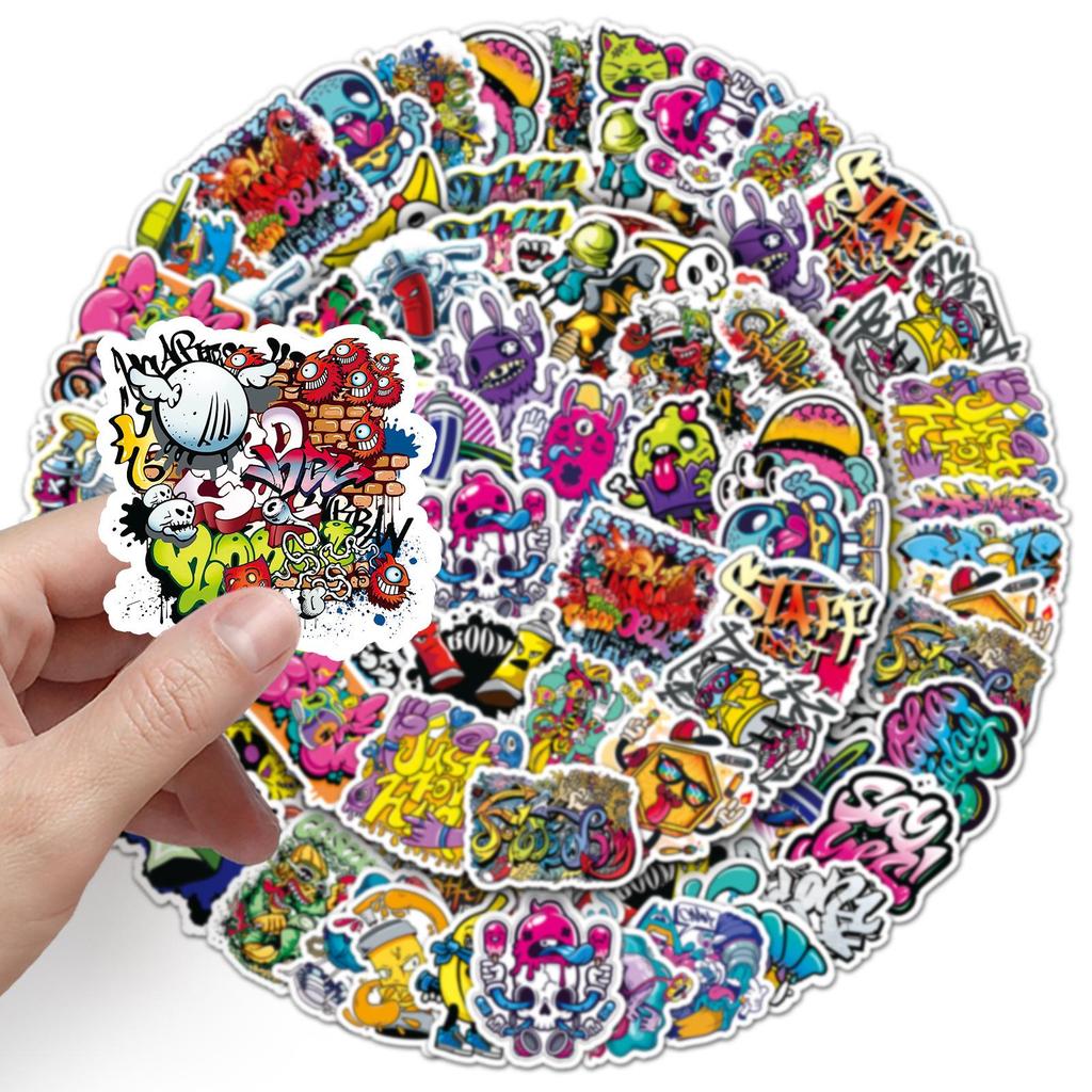 Набор из 50 крутых граффити-стикеров в стиле стрит-арт для чехлов телефонов и чемоданов - Водонепроницаемый и креативный набор для DIY