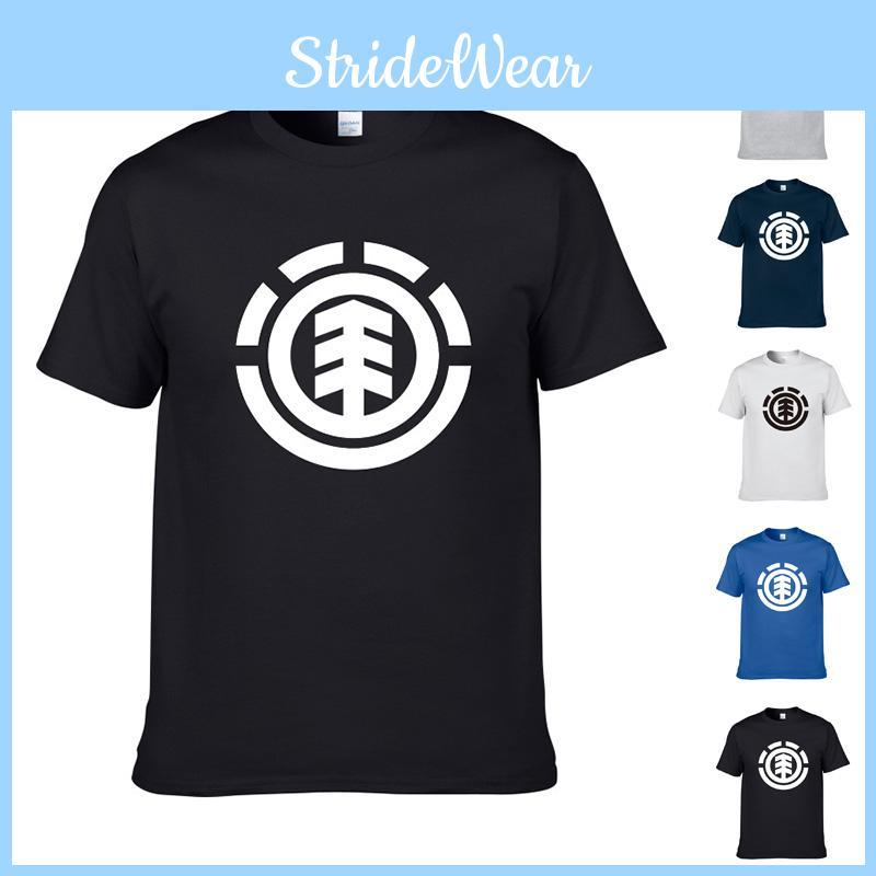 Premium Cotton Blend Short Sleeve T-shirt With Element Printing For Men Unisex