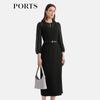 PORTS Women's 2025 S/S Acetate Blend Cinch-Waist Dress