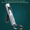 Ultra-Thin Nail Clipper Stainless Steel Foldable Nail Cutter With Nail File
