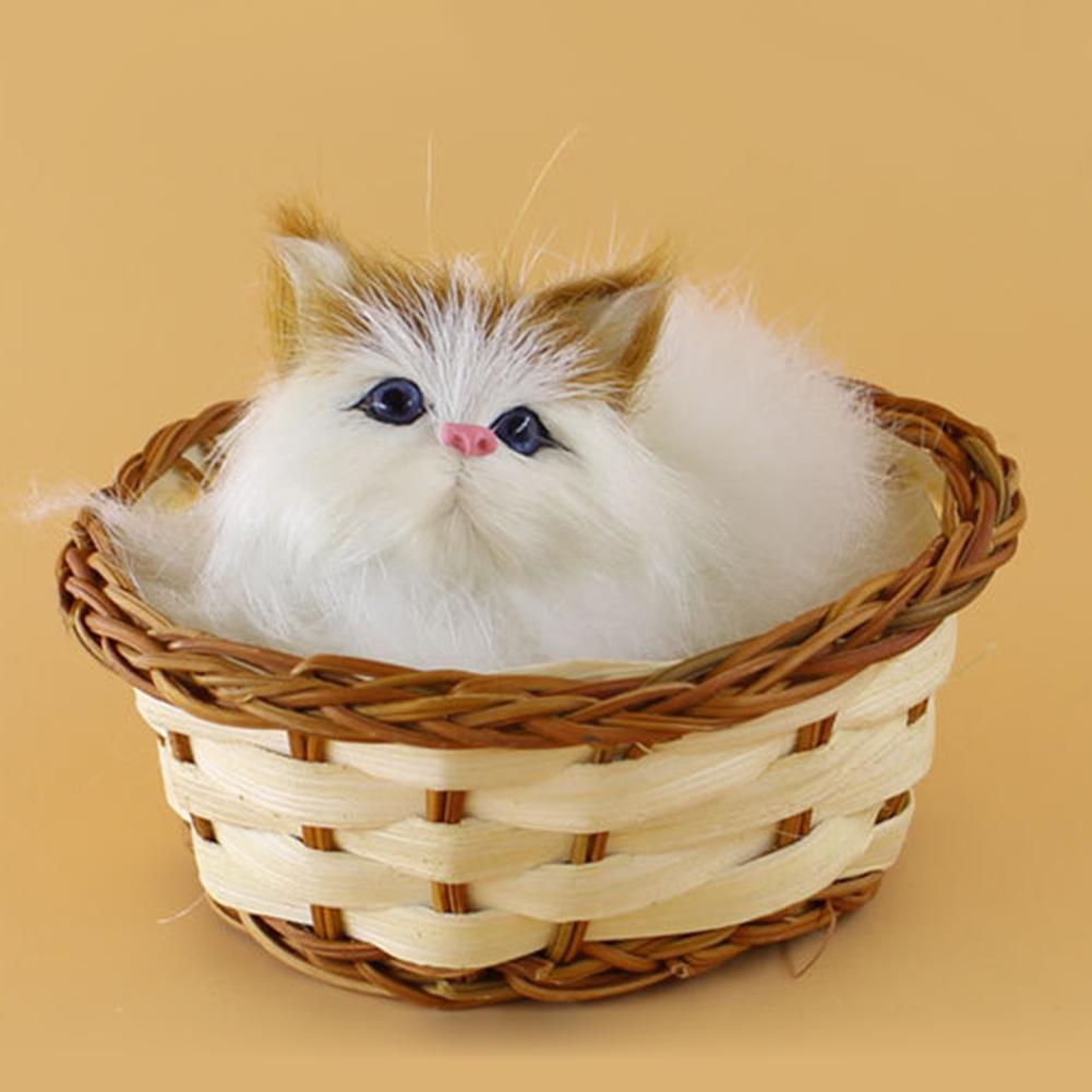 Прекрасная имитация животного, кукла, плюшевая мини-корзина, кошка, кролик, собака, детская рождественская игрушка, подарок на Рождество и день рождения