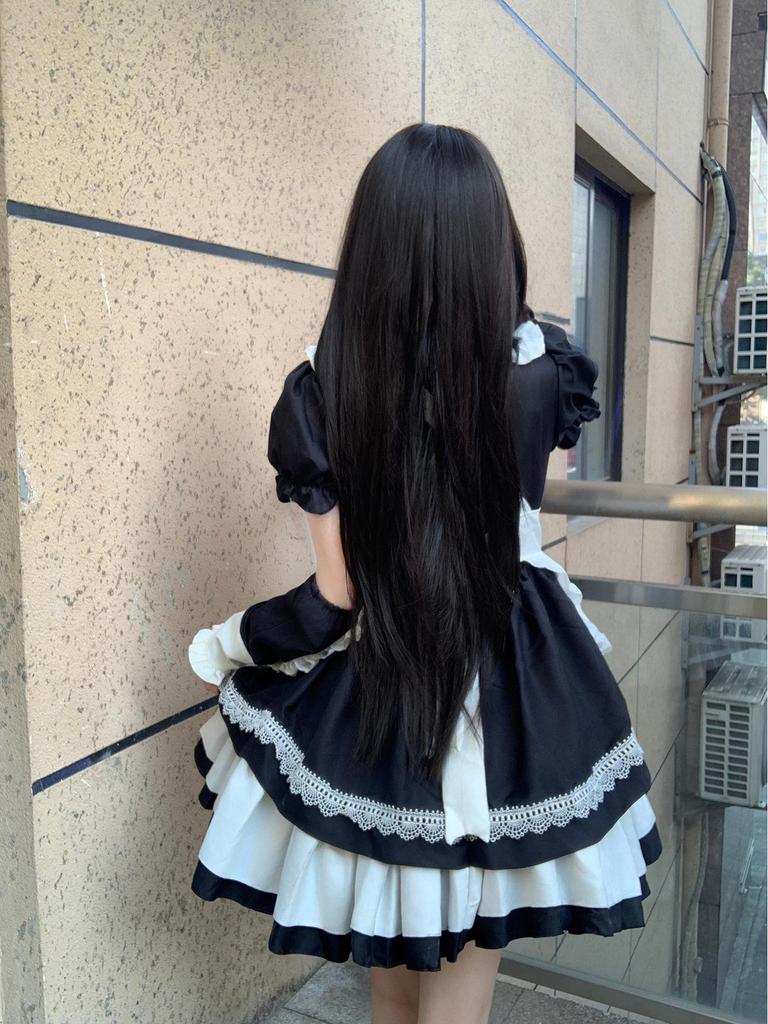 Cross-Border Lolita Maid Costume with Detachable Sleeves for Performance & Live Stream