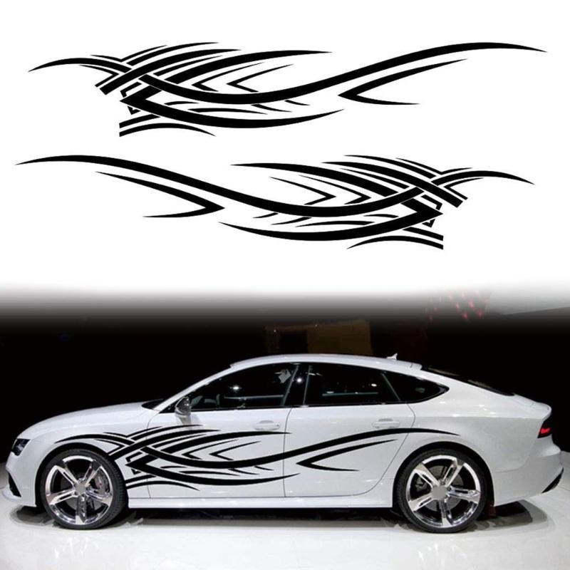 Наклейки на кузов автомобиля Flame Graphics, боковые наклейки Flame Racing-Sports Stripe, универсальные виниловые самоклеящиеся декоративные наклейки.