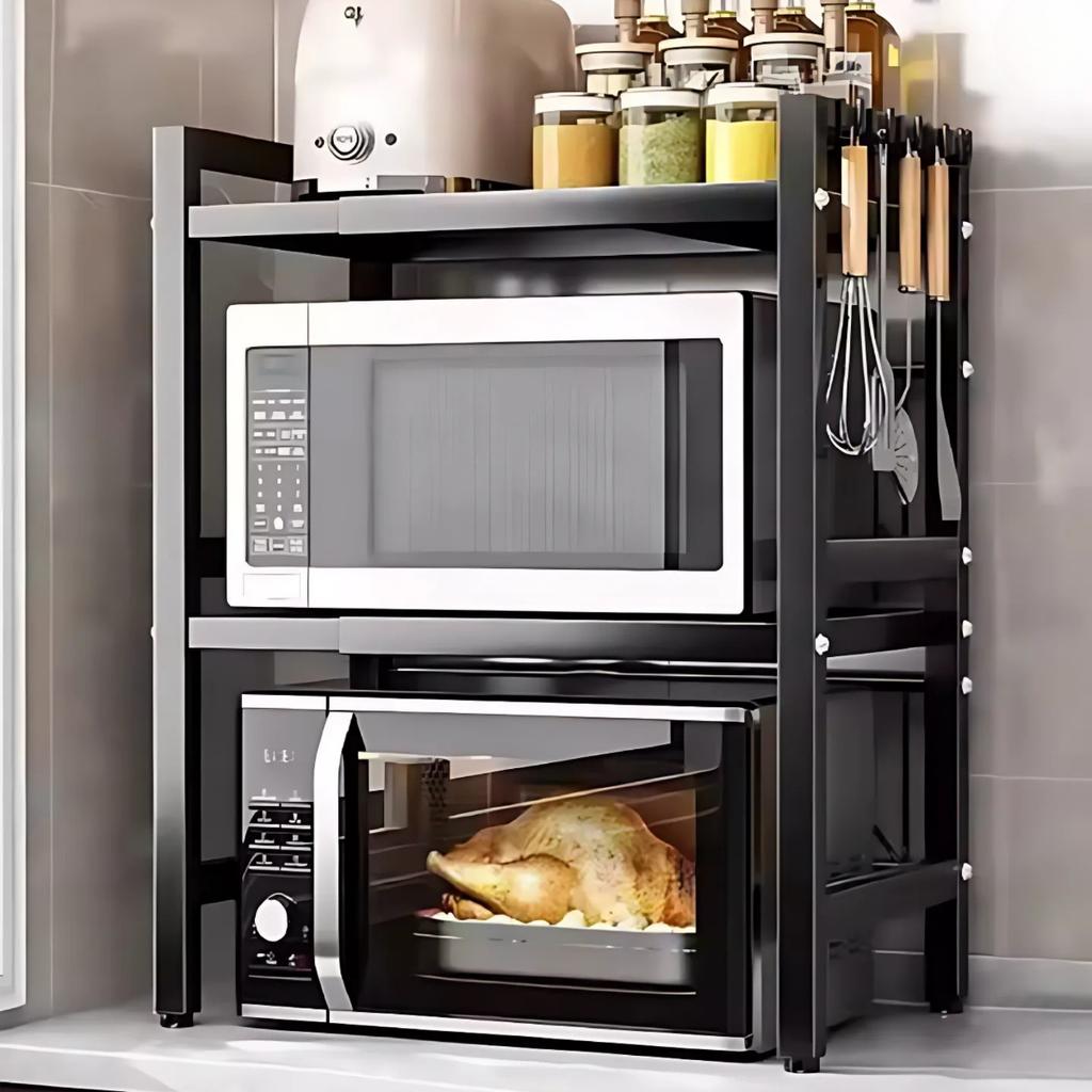 Adjustable Shelf Over the Microwave, Stand for Loft Kitchen, 2-Tier [Polkam4]