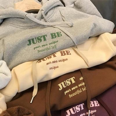 Женские свободные свитера с длинным рукавом и капюшоном с круглым вырезом, женские топы, однотонные толстовки