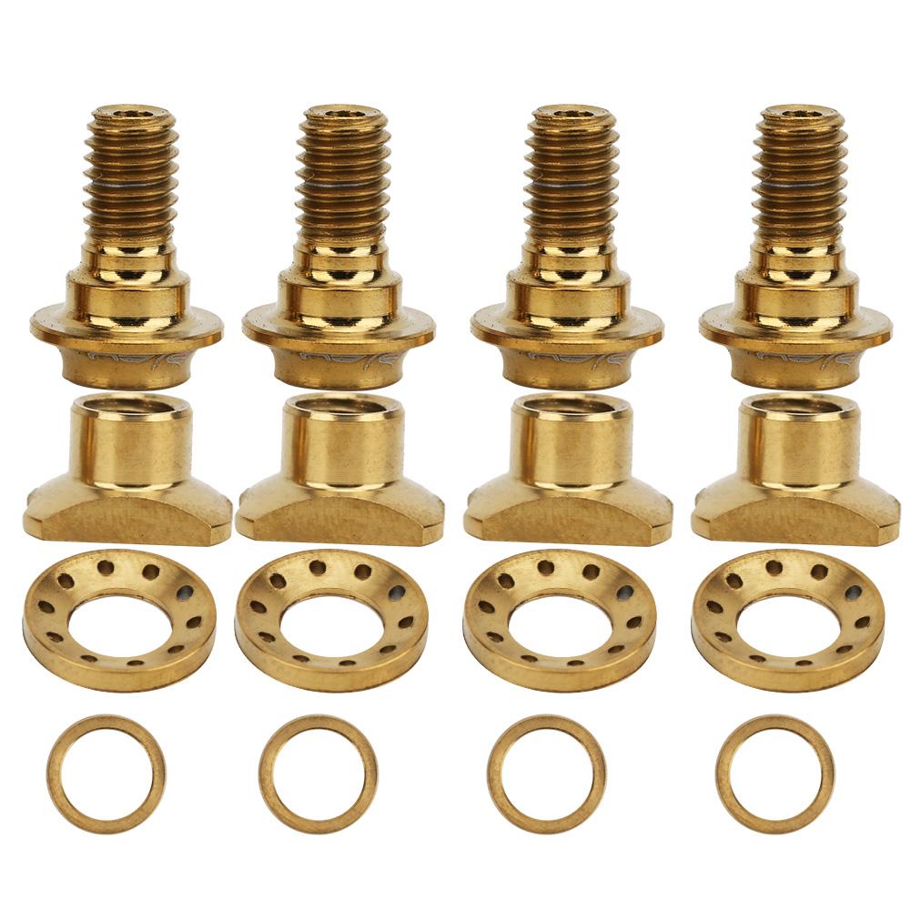 16 pcs C Clamp Brake Shoes Nuts Kit Bolt Titanium Alloy Screws Set for Road Bicycle Bikegold
