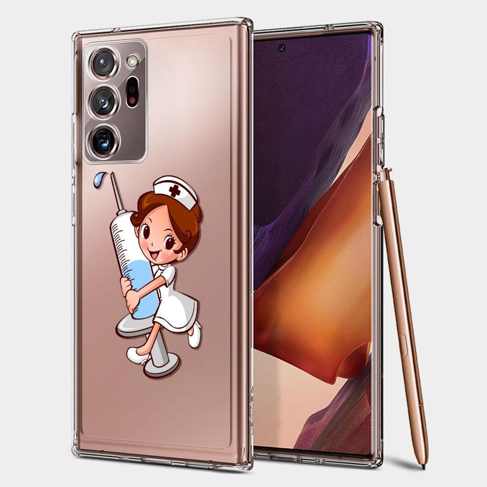 Прозрачный чехол для Samsung Galaxy Note 10 Lite 20 Ultra 9 8 S21 Plus S20 FE S10 S9 S8, силиконовый чехол для телефона, чехол для телефона «Доктор Медсестра», Fundas