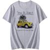 Unisex Fashion Graphic T-shirt Outdoor Car Print Shirt White Trendy Road Bike Ride Oversized T Shirt Harajuku Unisex Clothing