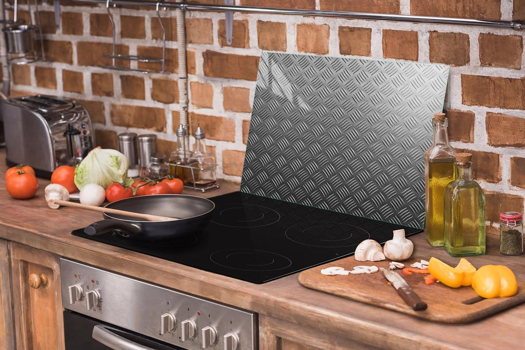 Glass protective plate for stove 70x52 Gray
