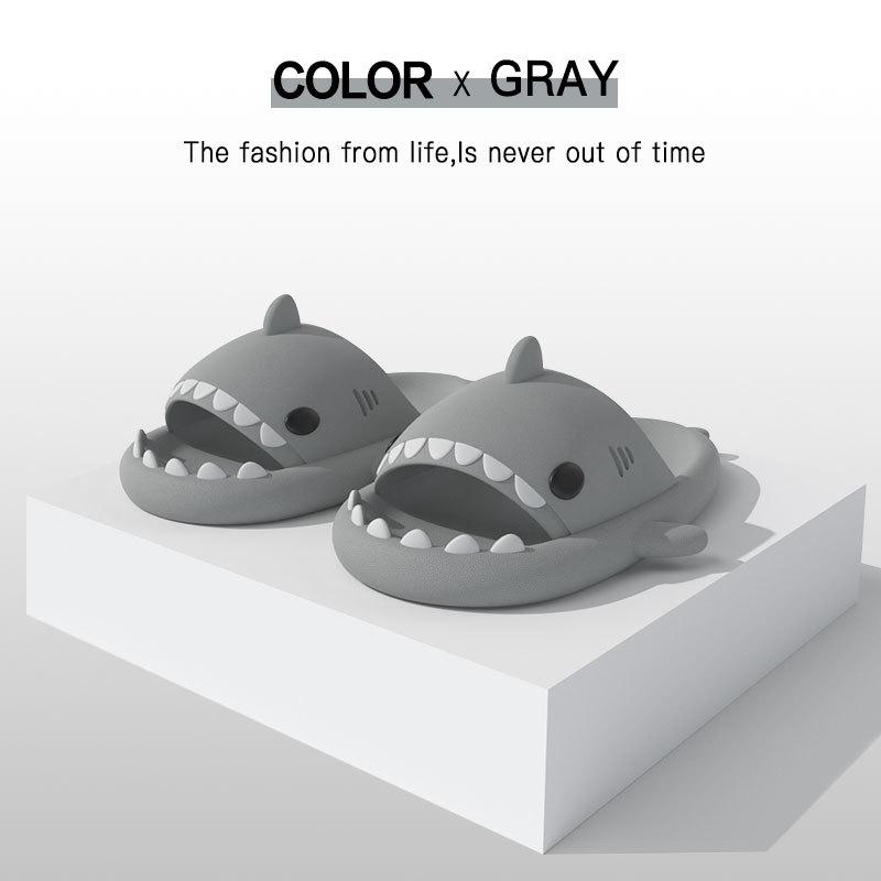 Тапочки Shark, летние тапочки для взрослых, модные домашние, для отдыха на открытом воздухе, с милым мультяшным рисунком, для дома, противоскользящие сандалии для женщин