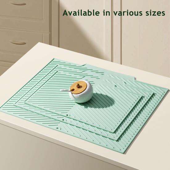 Силиконовый коврик для сушки посуды для кухонной столешницы, быстросохнущий, термостойкий, подставка для кастрюль, силиконовый коврик, нескользящая подкладка для защиты разделочной доски