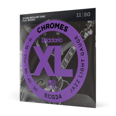 Джазовые струны для электрогитары с плоской обмоткой ECG24 D'Addario .011-.050