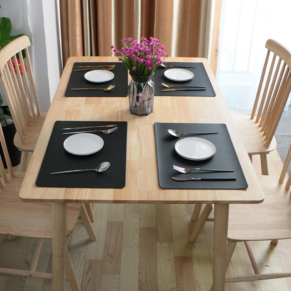 Set of 4 Placemats Durable Waterproof Woven Vinyl Easy To Clean Heat Resistant PVC For Dining Kitchen Wedding Decor